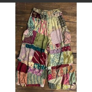 NEW Jaded Gypsy Sierra Sunset Colorful Layers Patchwork Pants